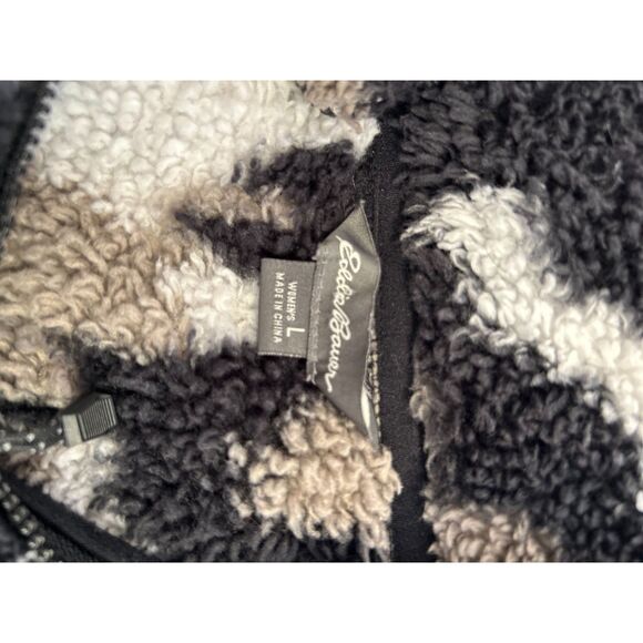 Eddie Bauer Fleece Camo Sherpa Fleece Pullover Jckt Sz Women's Large 1/4 Zip - Picture 7 of 9
